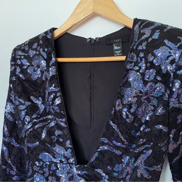 H:ours Teagan Sequin Mini Dress in Dusk Blue - Picture 7 of 11